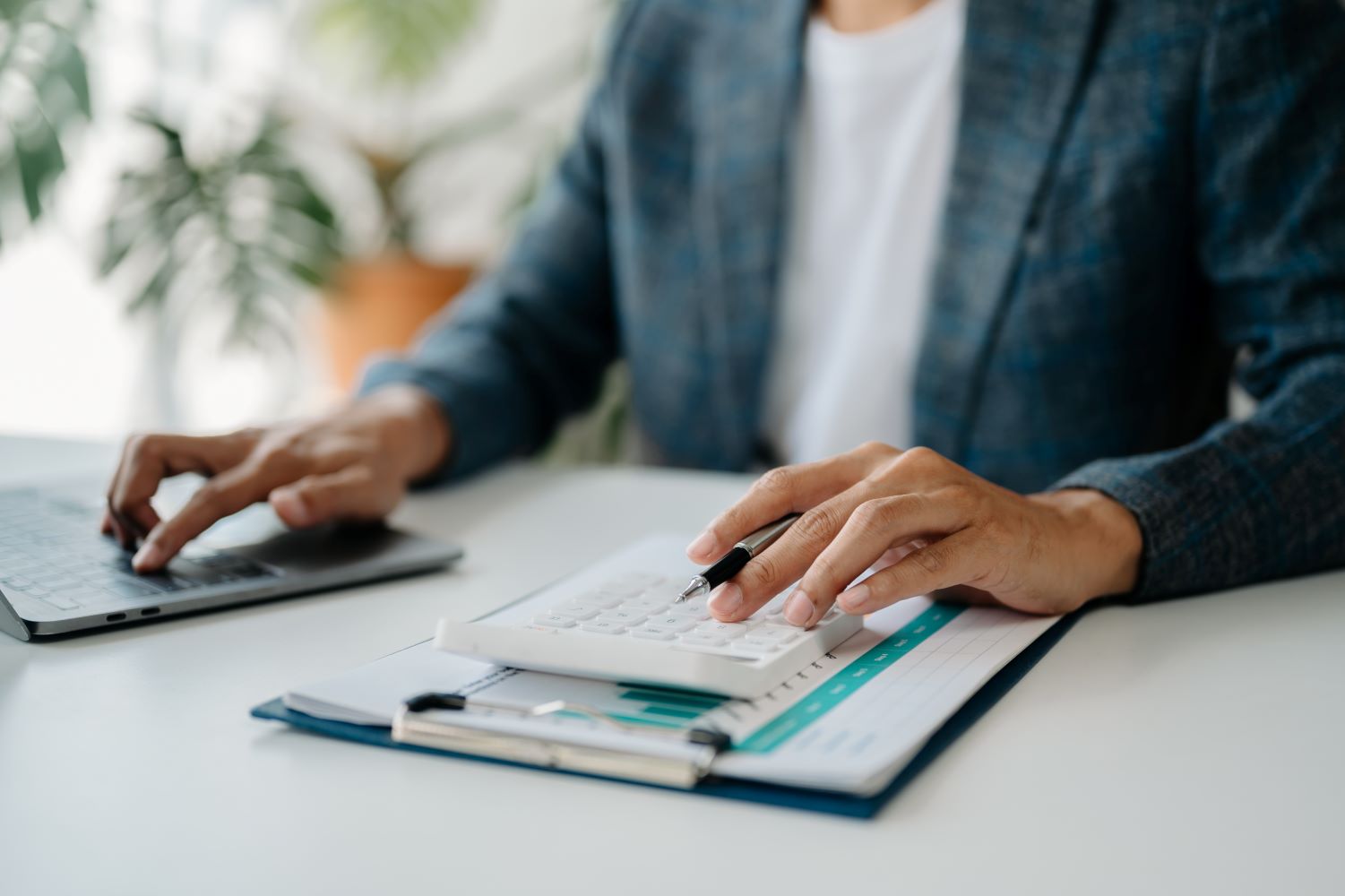 Business accountant or financial expert analyze business report